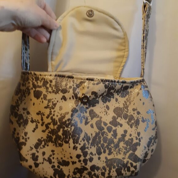 New Southwestern Western Faux Leather Cow print Purse Saddle Flap bag brown - Picture 6 of 12